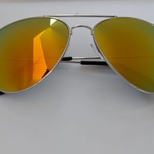 Aviator Sunglasses (silver/orange)